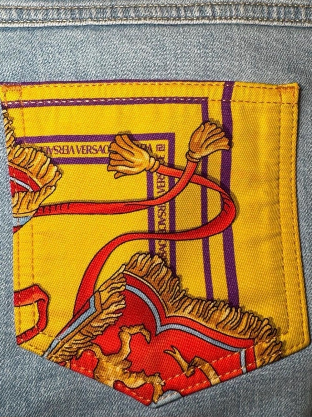 Versace Barocco Scarf-Pocket Flare Jeans - Picture 3 of 5
